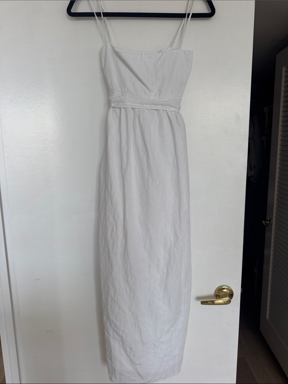 VINCE. White Sleeveless Maxi Dress with Spaghetti Straps